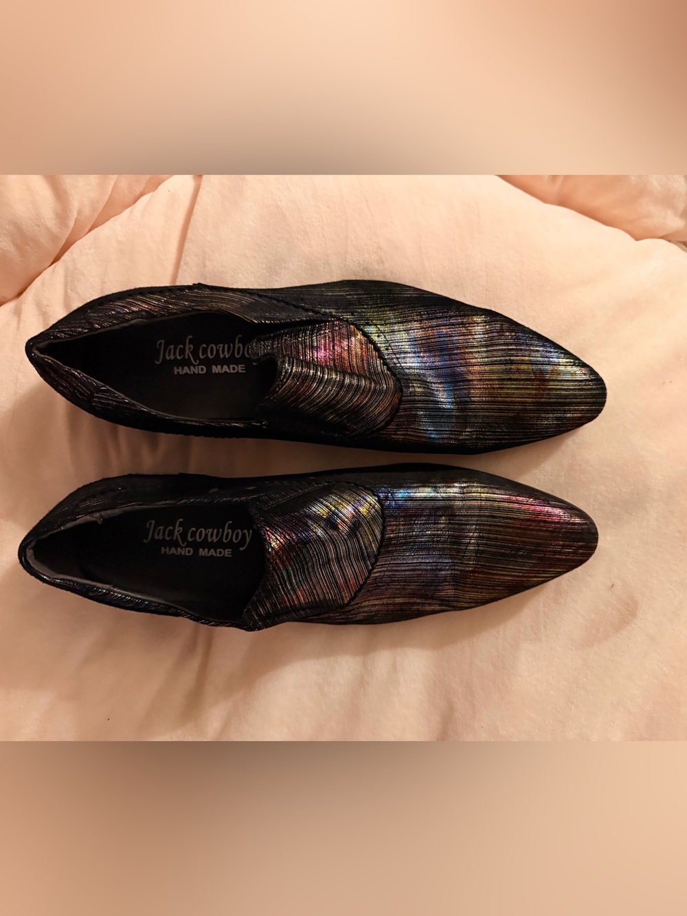Jack cowboy Rogers Black Iridescent Multicolor Slip-On Loafers unisex
